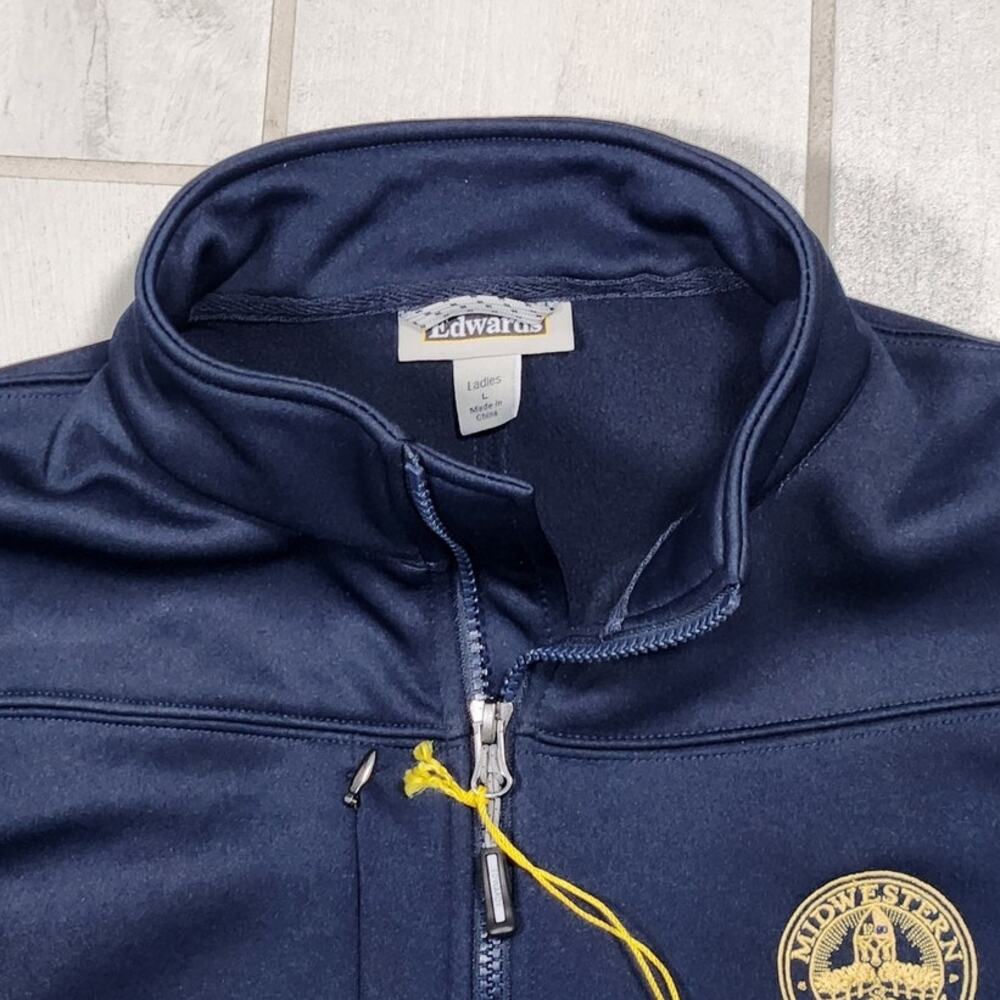 NEW Midwestern University Blue Gold Jacket Womens Large Full Zip Performance Tek - Picture 3 of 6
